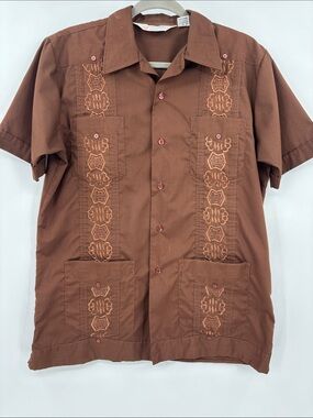 Vintage 70s Romani Collection Perry Ellis Iconic Cuban Guayabera Wedding Shirt